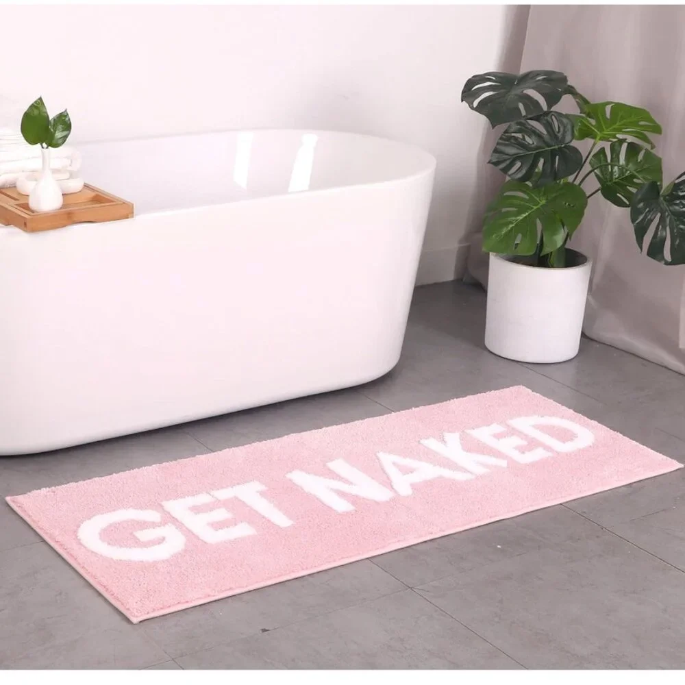 Get Naked Bath Mat Runner Pink Funny Rug Decor urban outfitters